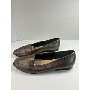 Enzo Angiolini Women’s 90s Liberty Bronze Leather Flats Loafers Size 8.5